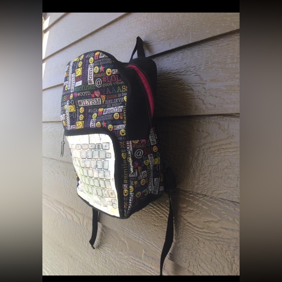 Emojination 16" Multicolor Backpack School bag - Picture 3 of 9